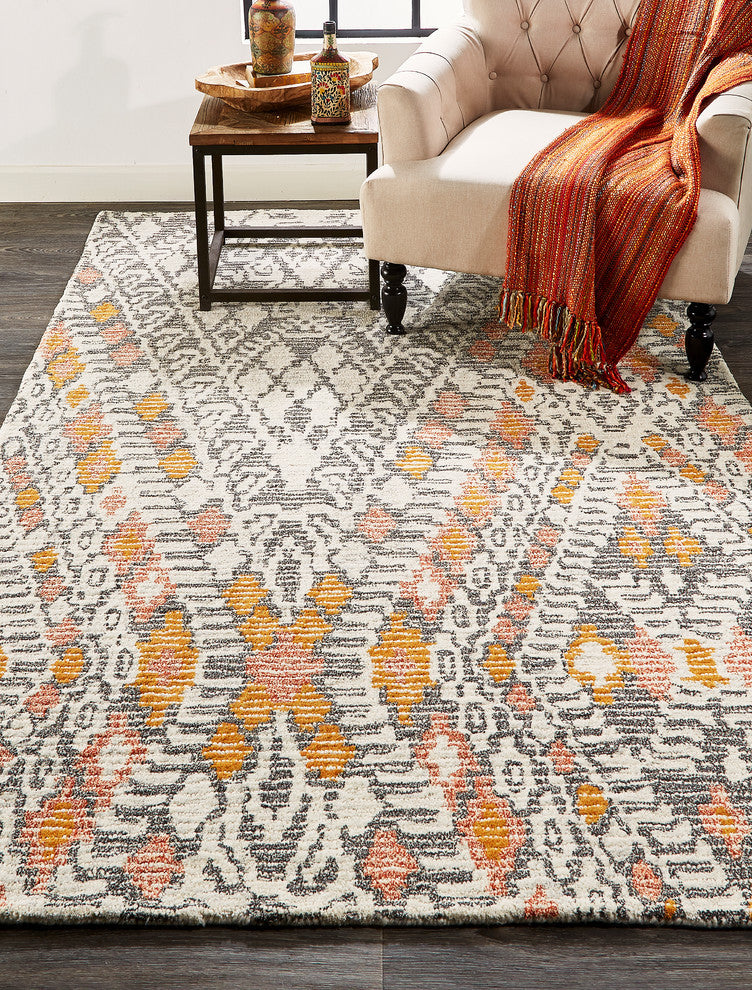 Weave & Wander Oria Rug, Tangerine, 2'x3'