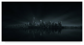 Miguel Angel Martin 'Dark New York Skyline' Canvas Art, 47"x24"