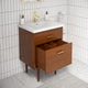 Brandy Integrated Ceramic Sink Top Vanity, Honey Walnut, 24", With Faucet