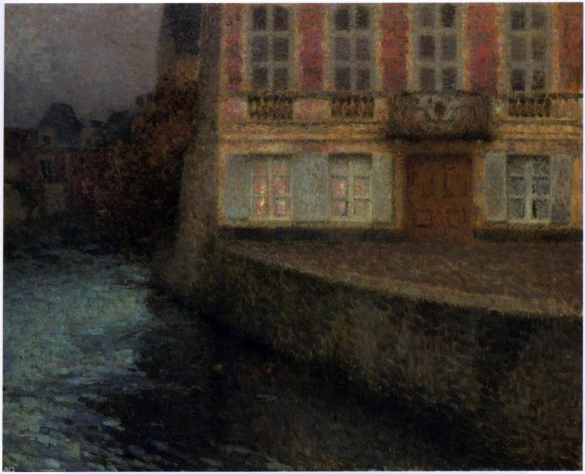 Henri Le Sidaner House by the Quentin Canal, 20"x25" Wall Decal