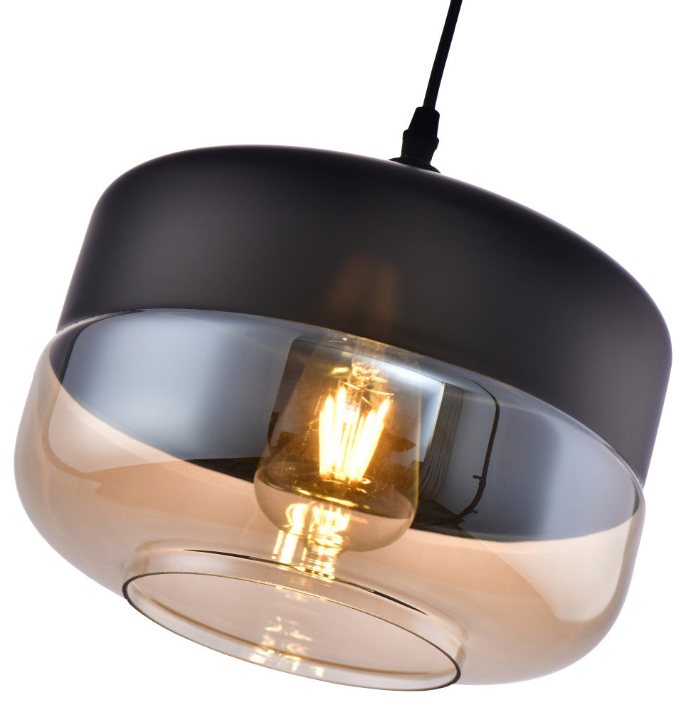 Lazzur Acolin 1 Light 10" Matte Black Pendant