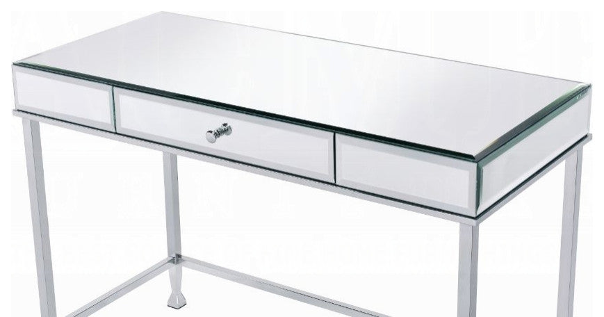 Canine Writing Desk, Mirrored and Chrome Finish