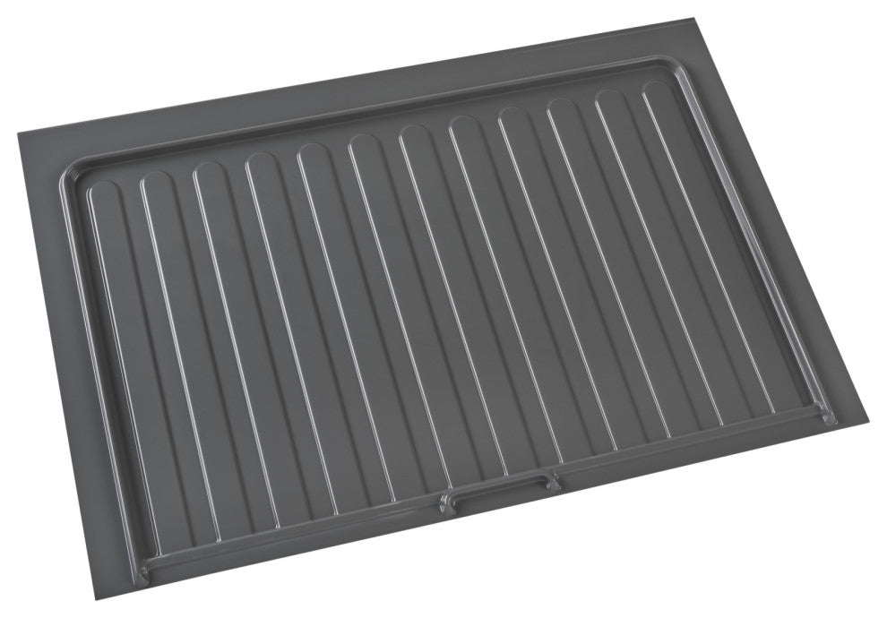 Polymer Trim to Fit Sink Base Cabinet Drip Tray, Metallic Silver