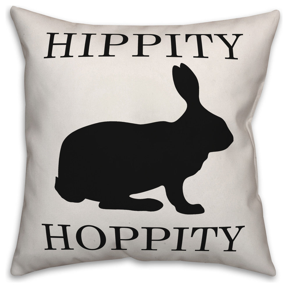 Hippity Hoppity Rabbit Silhouette 18x18 Throw Pillow Cover