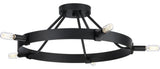Breckenridge Collection Five-Light Matte Black Rustic Farmhouse Semi-Flush Mount