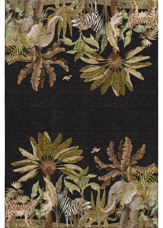 Addison Premium Washable Mayfield AMF203 Black 5' x 7'6" Rug