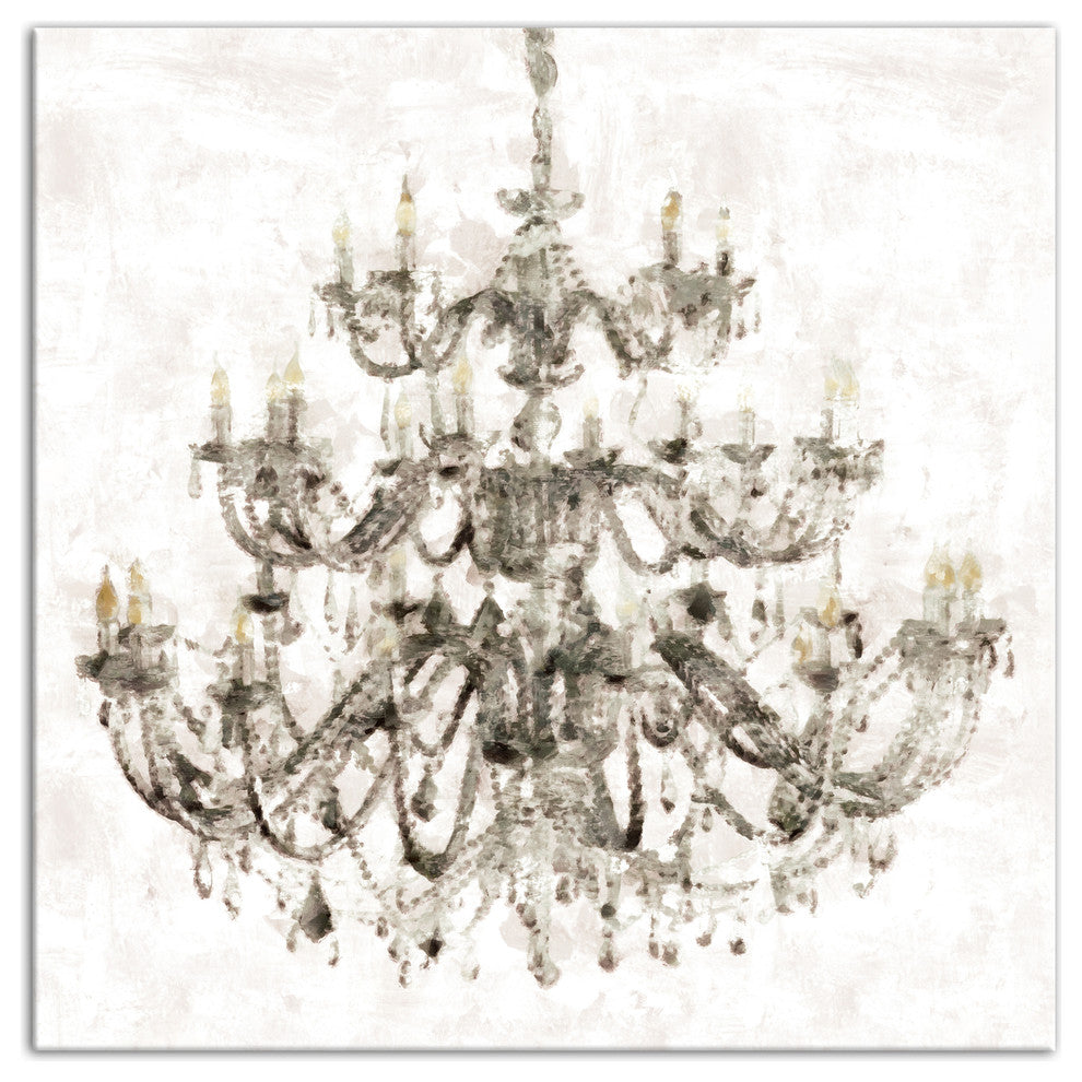 Opulent Chandelier Wall Art, 16"x16", Canvas