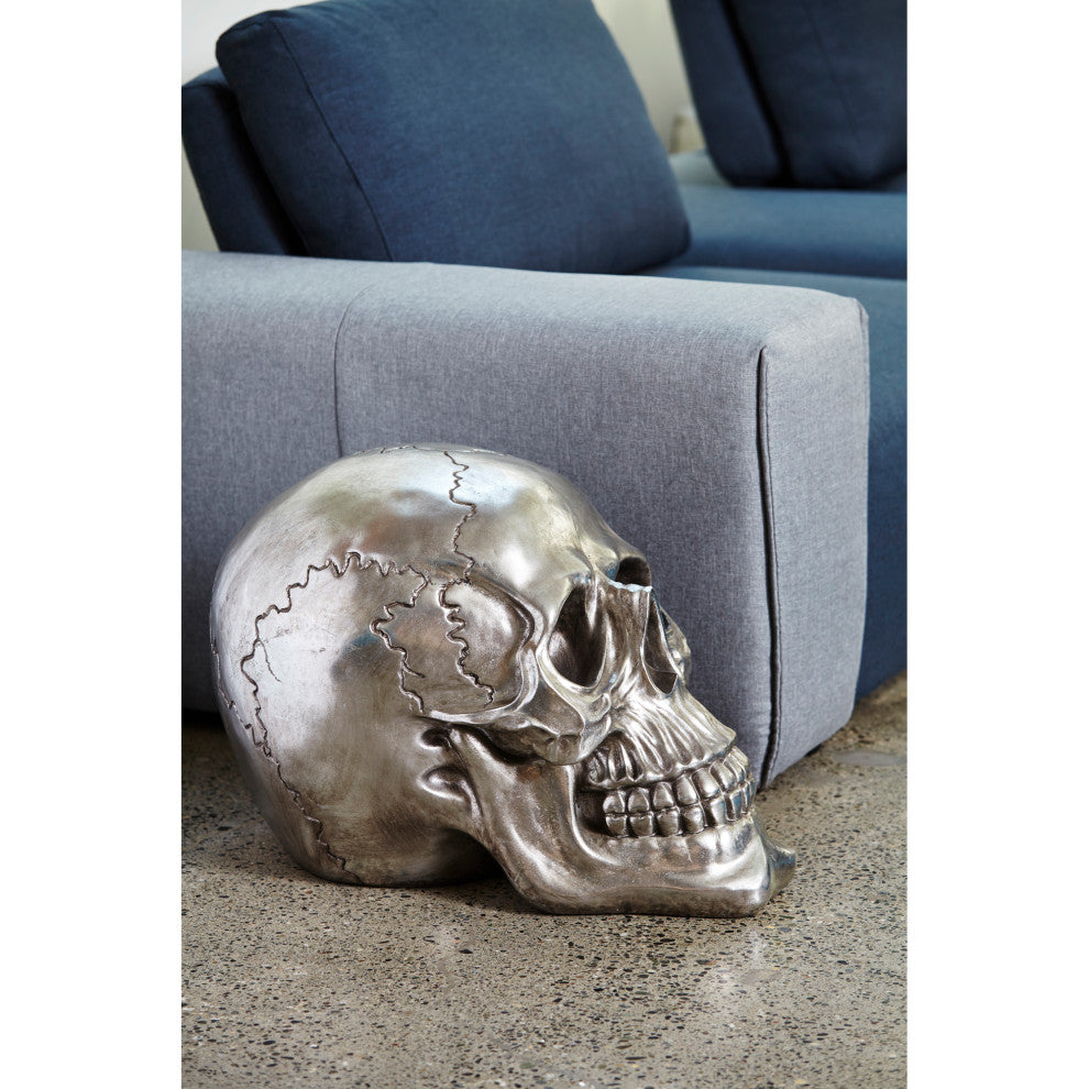 Contemporary Yorick Skull Gun Metal - Silver