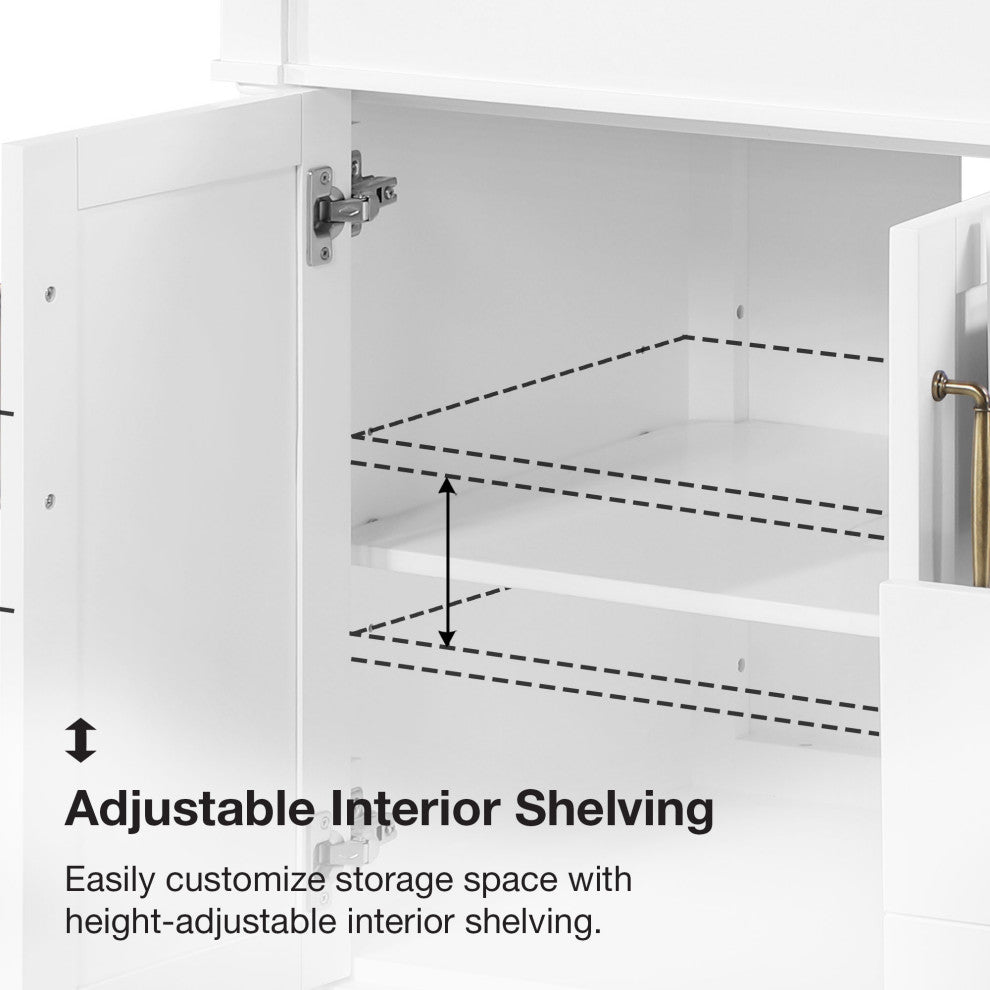 OVE Decors Salisbury Bathroom Vanity, White, 72 in