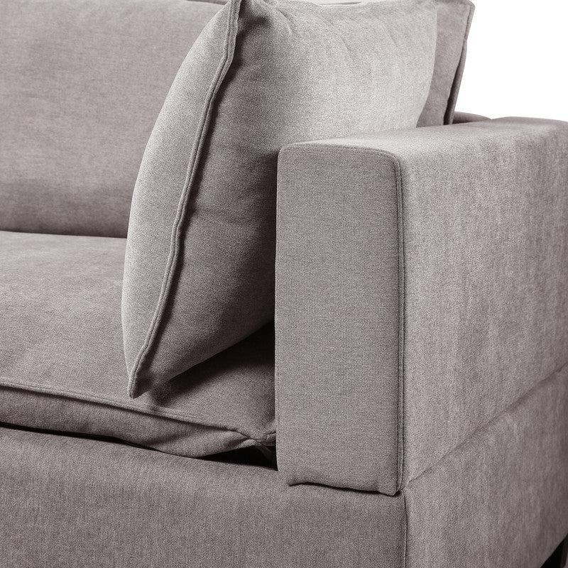 Lilola Home Madison Light Gray Fabric Sofa Loveseat Living Room Set