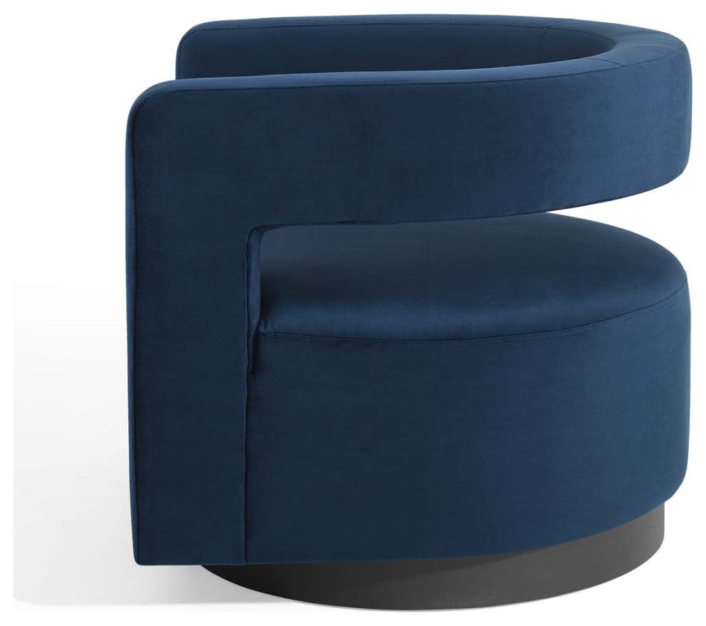Armchair Accent Chair, Velvet, Dark Blue, Modern, Living Lounge Hospitality