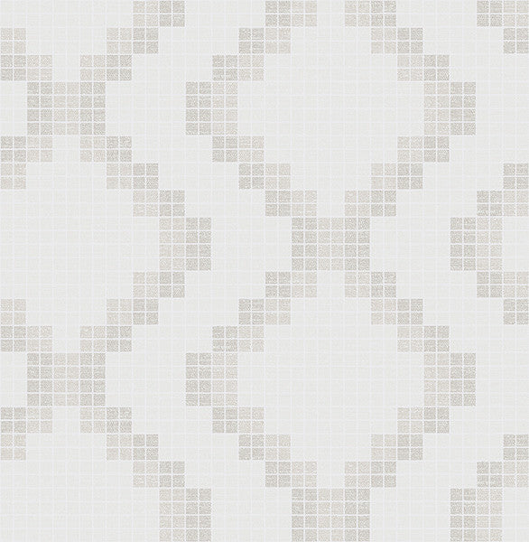 Mosaic Diamond Grid Monochromatic Wallpaper, Taupe, Bolt