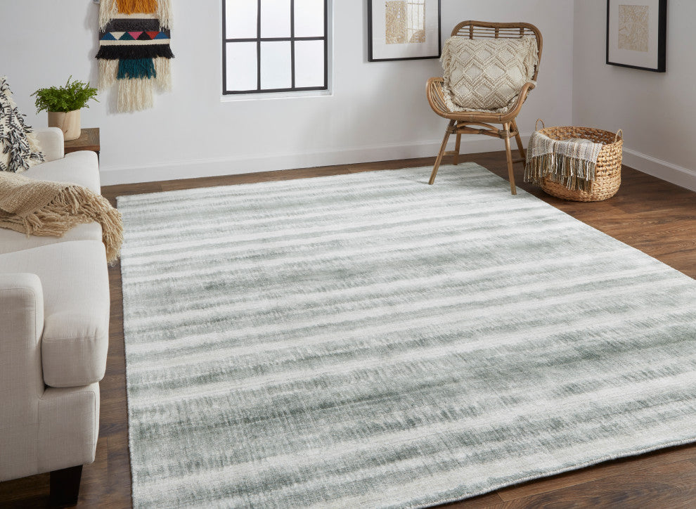 Weave & Wander Malana Handwoven Graident Rug, Green, 2'x3'