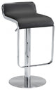 Modern Black Faux Leather and Chrome Adjustable Pedestal Barstool
