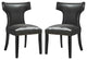 Curve Dining Chair Vinyl Set of 2, Black