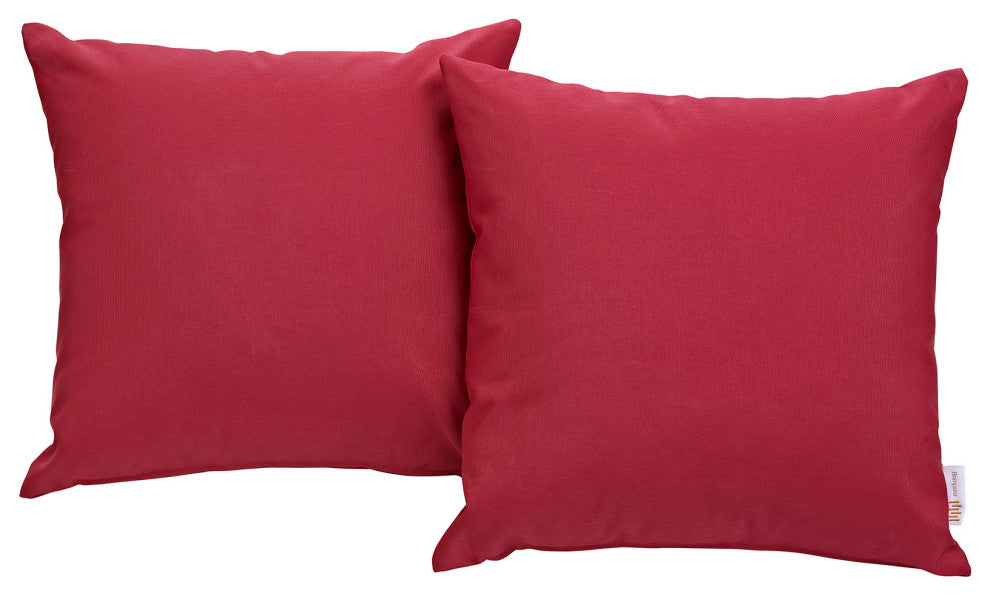 Red Convene Two Piece Outdoor Patio Pillow Set