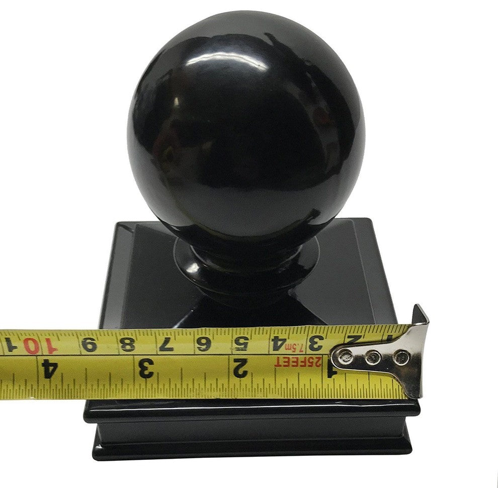 3"x3" Aluminium Ball Top Post Cap for Metal Posts, Pressure Fit, Black (DHBPC30)