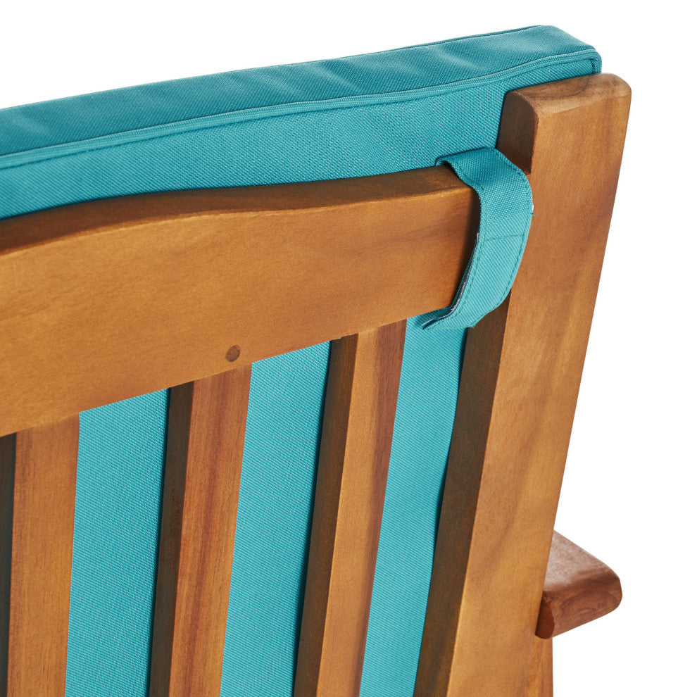GDF Studio 8-Piece Cape Town Outdoor Acacia Wood Sofa Set, Teal