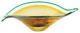 Bent Leaf Bowl, Aqua/Amber, Small