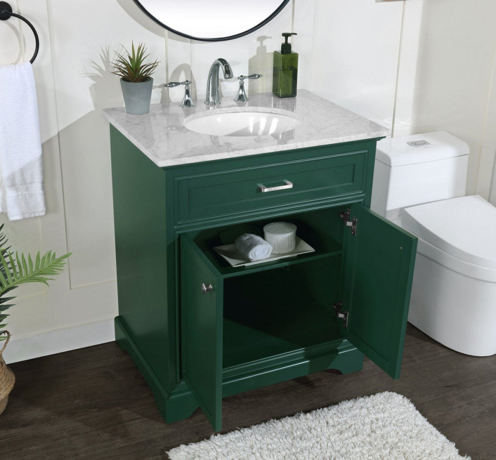 Amber Single Bathroom Vanity, Blue, Green, 30"