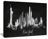 "New York Dark Silhouette" Canvas Print