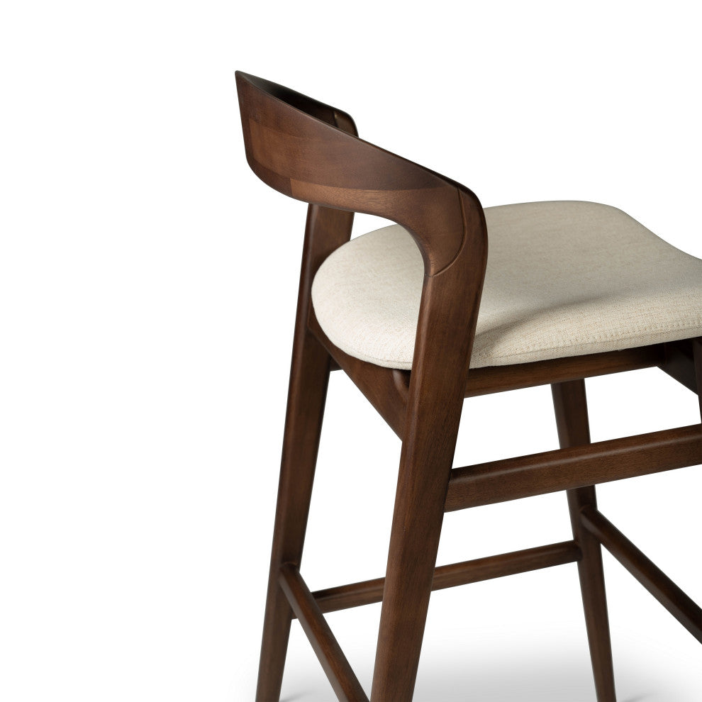 Modern Brazilian, Velma, Bar Stool, Nogal/Medley Ivory
