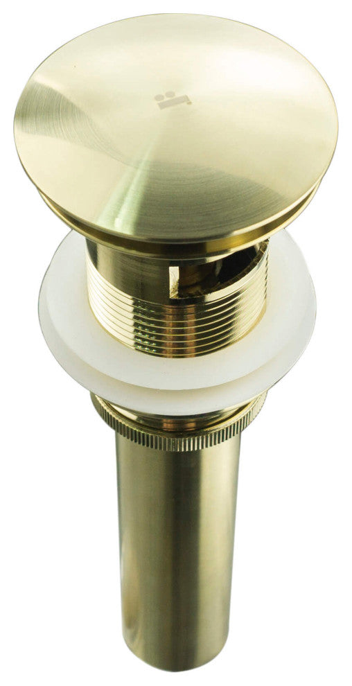 Fine Fixtures Pop-Up Bathroom Sink Drain With Overflow, Satin Brass
