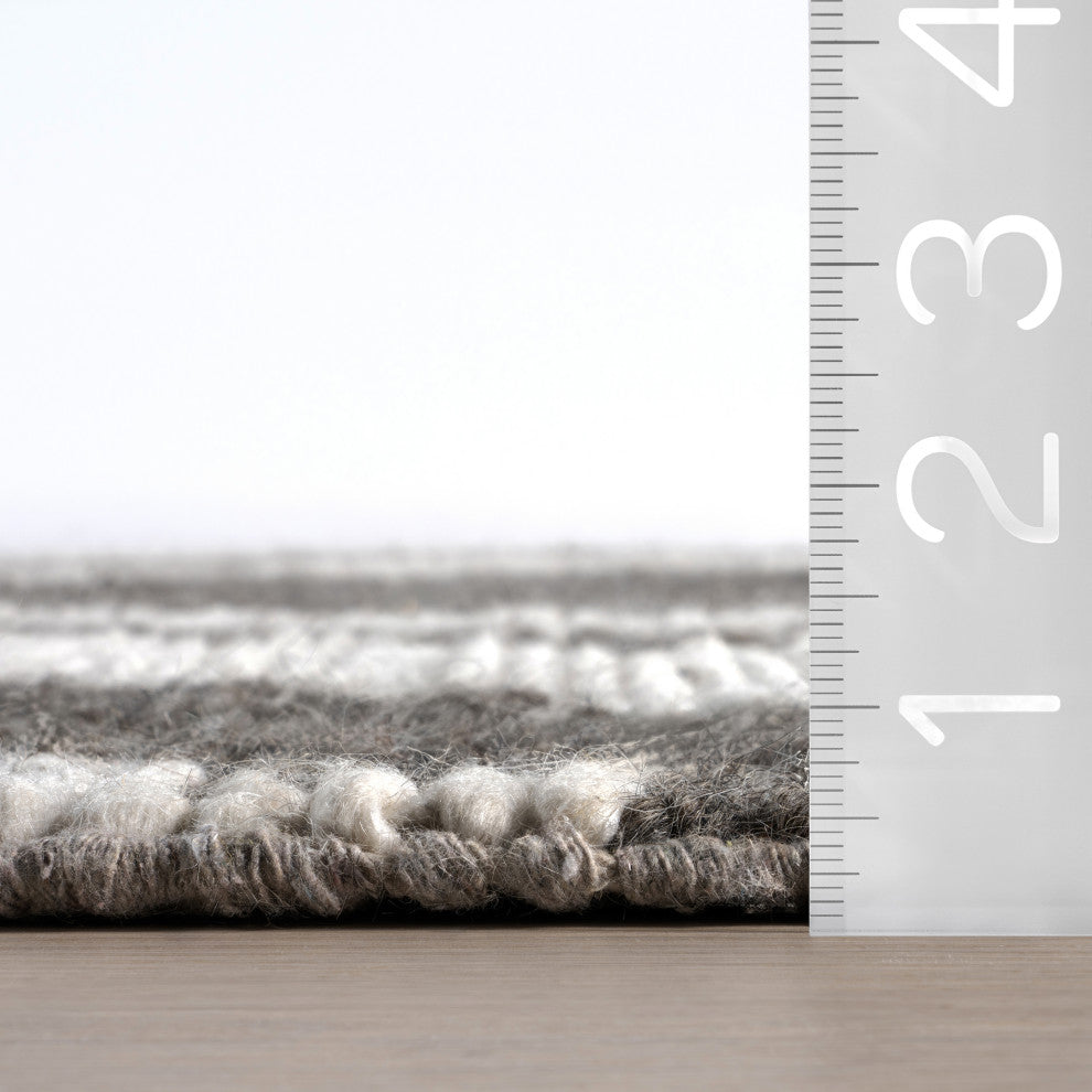 Eighty-Eight Wool Area Rug, Dark Grey 5' x 8'