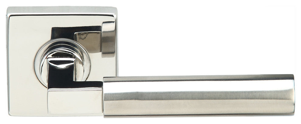 Aurora Lever, Tubular Passage, Split Finish Polished/Satin Stainless Steel