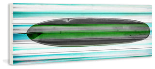 "Surf Board" Print on White Wood, 45"x15"