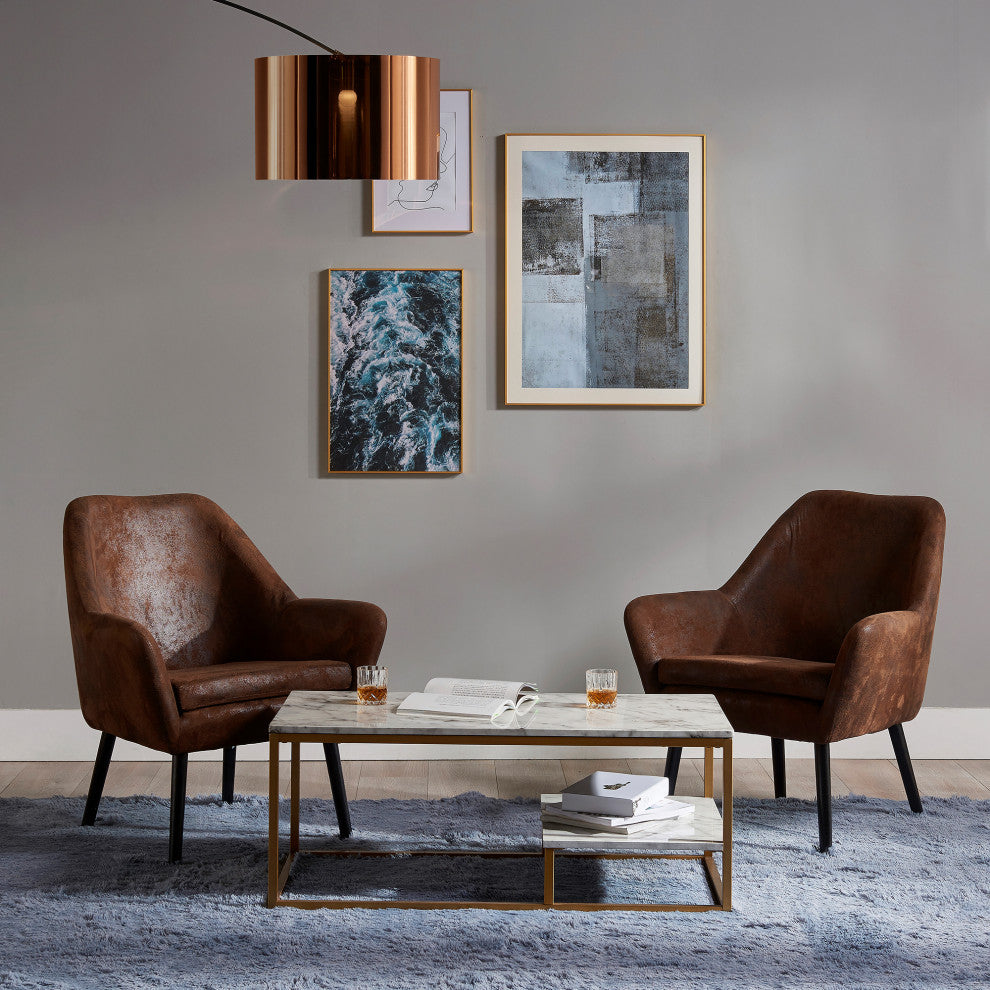 Marmo Coffee Table with Faux Marble Top