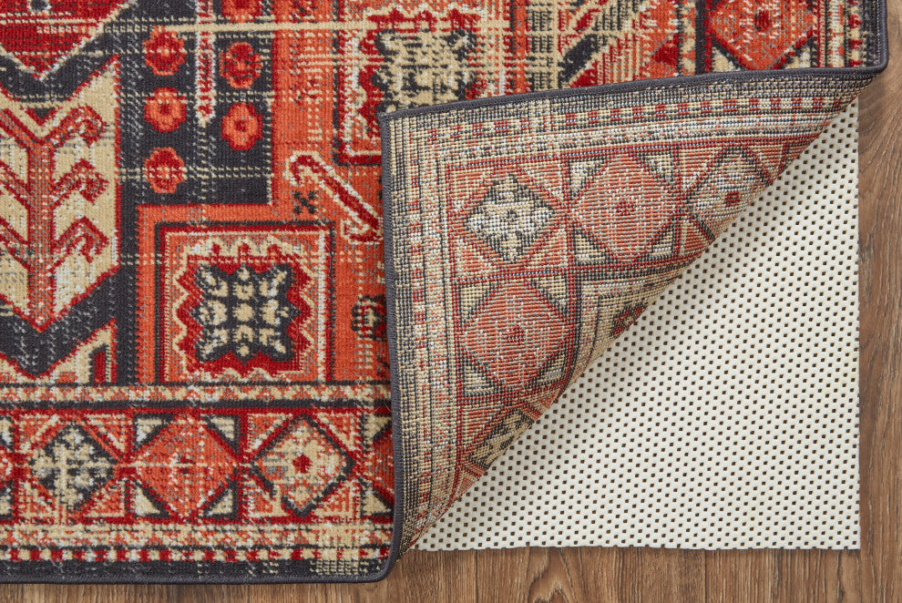 Weave & Wander Kezia Rug, Ochre Red/Charcaol Gray, 10ft x 13ft-2in