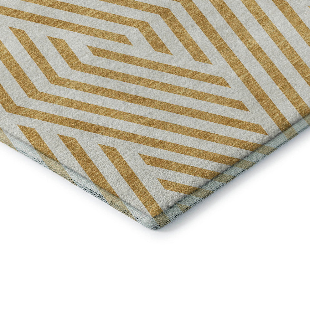 Premium Machine Washable Mayfield AMF550 Gold 5' x 7'6" Rug