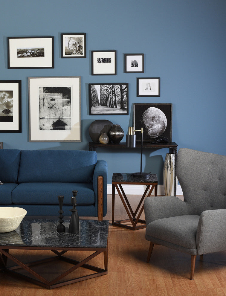 Steen 3-Seater Sofa in Lagoon Blue Velour by Nuevo