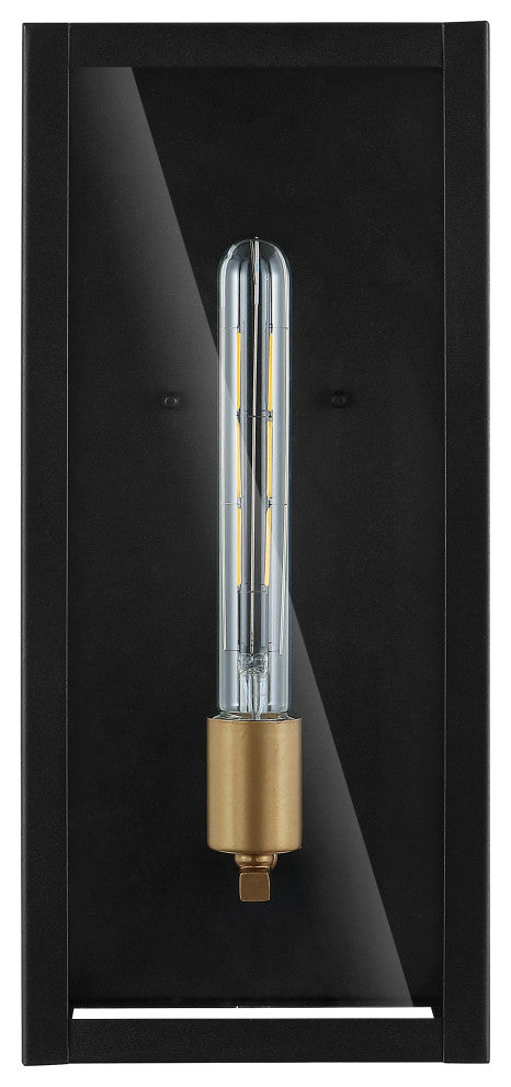 Berlin 7" 1-Light Iron/Glass Modern Industrial LED Outdoor Lantern, Black