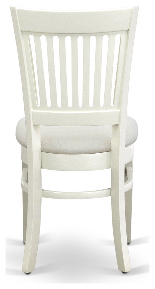 Dining Room Chairs 2Pc Set Seat, Slatted Back, Linen White Finish, Set of 2