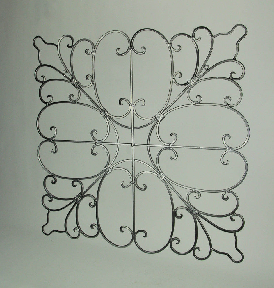 Silver Elegance Decorative Metal Scrollwork Wall Sculpture