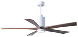 Matthews Fan, Patricia-5 Ceiling Fan, Lighting Kit, Gloss White, 60", Walnut