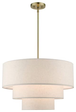Livex Lighting Gladstone 4-Light Antique Brass Pendant Chandelier