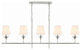 Crystorama Lighting Group 537 Broche 5 Light 54"W Linear - Antique Silver