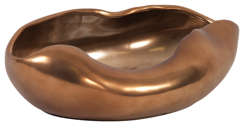 Matte Bronze Abstract Ceramic Bowl