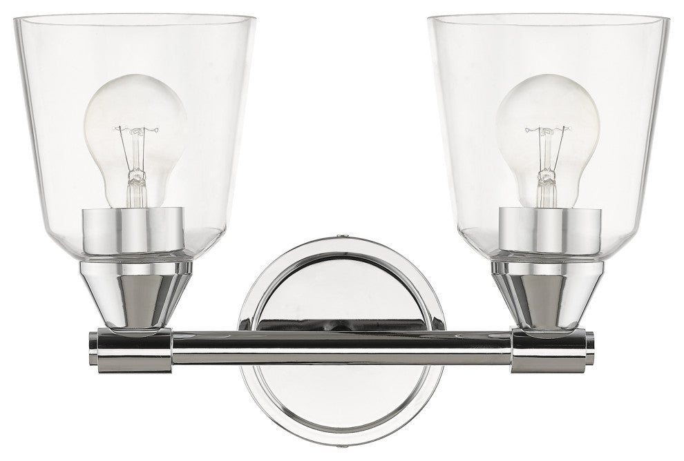 Catania 2-Light Polished Chrome Vanity Sconce