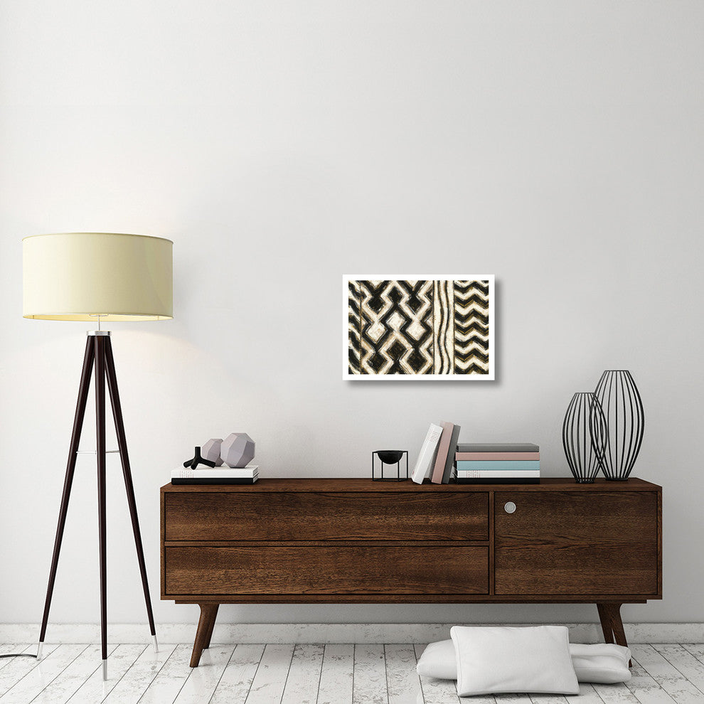 "Black and Gold Geometric VII Crop" Paper Print by Shirley Novak, 26"x18"
