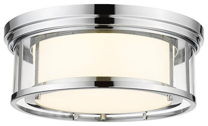 Zlite 426F16-CH 3-Light Flush Mount, Clear Outside/Matte Opal Inside