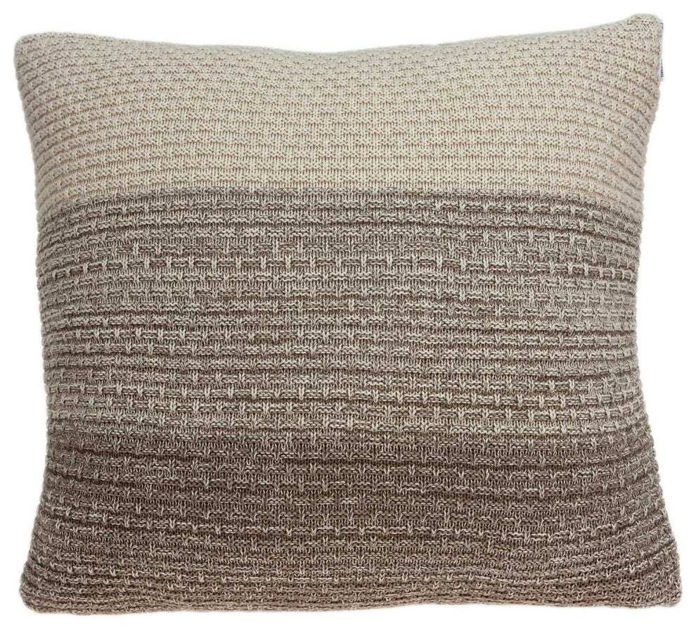 20" X 7" X 20" Cool Tan Cotton Pillow Cover With Down Insert