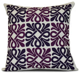 Purple Tiki Square, Geometric Print Pillow, 18"x18"