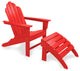 Polywood Long Island Adirondack 2-Piece Set, Sunset Red