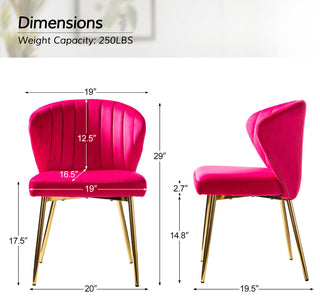 Luna Contemporary Side Chair With Tufted Back, Fuchsia