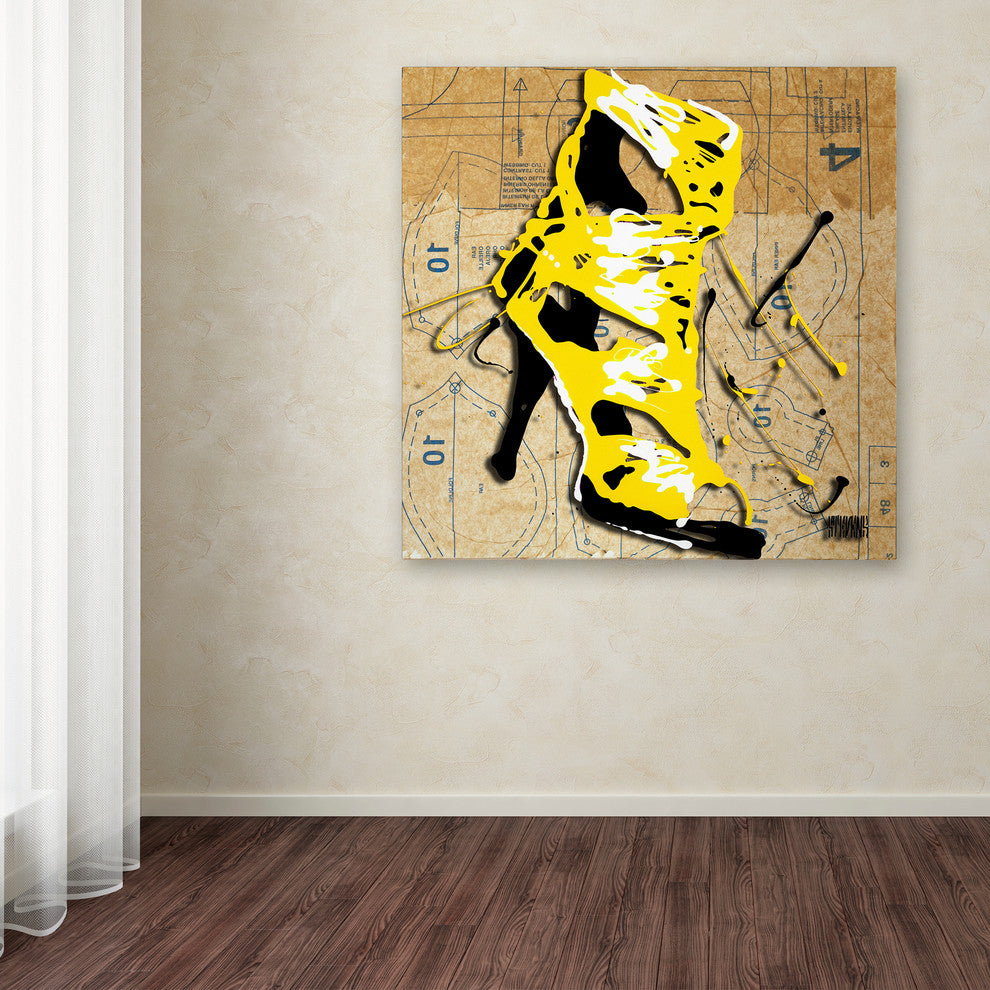 'Yellow Strap Boot' Canvas Art by Roderick Stevens