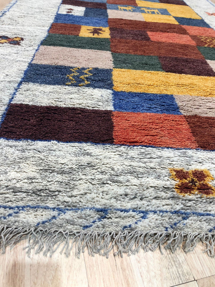 Beige Traditional Geometric Modern Knot Area Rug